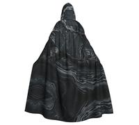 LLOTPQ Halloween Black textured marble Print Hooded Cloak Cosplay Robe | Witch Capa Decorative Comfort Jedi Wizard Magician Party Easter Carnival Comic Hobbit Unisex Christmas