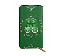 LLOTPQ Happy St. Patrick's Day Print Leather Wallet â€“ Stylish Thin Clutch, Lightweight Design â€“ Long Bifold Wallet with Coin Pocket