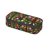 LLOTPQ Introduction of Various Vegetables Print Pencil Case – Pen Organizer for Girls and Boys, School Supplies, Stationery, and Office Use