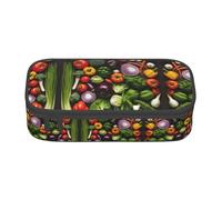 LLOTPQ Introduction of Various Vegetables Print Pencil Case - Pen Organizer for Girls and Boys, School Supplies, Stationery, and Office Use