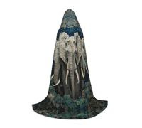 LLOTPQ L Halloween Hooded Cape â€“ Unisex Elephants Art Print Cosplay Robe for Christmas, Víspera de Todos los Santos, Witch