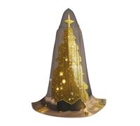 LLOTPQ L Halloween Hooded Cape â€“ Unisex Golden Glitter Christmas Tree Print Cosplay Robe for Christmas, Víspera de Todos los Santos, Witch