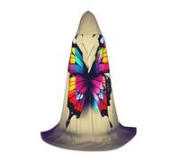 LLOTPQ L Unisex Colorful Butterfly Print Hooded Cape Costume for Halloween