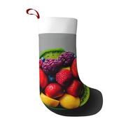 LLOTPQ Large Fresh and juicy Fruit Rainbow Print Christmas Stocking – Holiday Party Decoration for Fireplace, Xmas Tree & Home