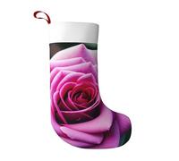 LLOTPQ Large Purple Rose Flower Print Christmas Stocking – Holiday Party Decoration for Fireplace, Xmas Tree & Home