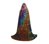 LLOTPQ M Halloween Hooded Cape â€“ Unisex Classic Snake Skin Print Cosplay Robe for Christmas, Víspera de Todos los Santos, Witch