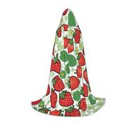 LLOTPQ M Halloween Hooded Cape â€“ Unisex Strawberry pattern Print Cosplay Robe for Christmas, Víspera de Todos los Santos, Witch