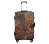 LLOTPQ M Suitcase Cover Protector â€“ Brown Cowhide Art Print Luggage Case for Women & Girls, Travel Accessories, Aesthetic Tags