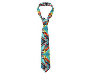 LLOTPQ Men's Skinny Tie - Parrots On Tree Print Necktie for Wedding, Groomsmen, Business & Formal Wear â€“ Adjustable, and Stylish