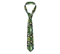 LLOTPQ Men's Skinny Tie - Toucans Parrot palm tree leaves Print Necktie for Wedding, Groomsmen, Business & Formal Wear – Adjustable, and Stylish