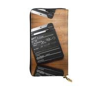LLOTPQ Movies Clapperboard Pattern Print Leather Wallet â€“ Stylish Thin Clutch, Lightweight Design â€“ Long Bifold Wallet with Coin Pocket