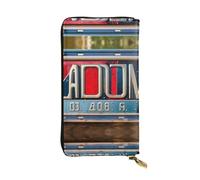 LLOTPQ Old License Picture Print Leather Wallet - Stylish Thin Clutch, Lightweight Design - Long Bifold Wallet with Coin Pocket