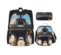 LLOTPQ Paris Eiffel Tower Picture Print School Bag, 15 Inch Laptop Backpack