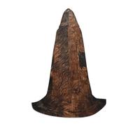 LLOTPQ S Halloween Hooded Cape â€“ Unisex brown cowhide art Print Cosplay Robe for Christmas, Víspera de Todos los Santos, Witch