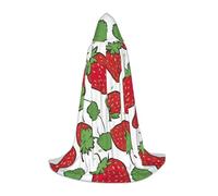 LLOTPQ S Halloween Hooded Cape â€“ Unisex Strawberry pattern Print Cosplay Robe for Christmas, Víspera de Todos los Santos, Witch