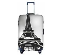 LLOTPQ S Suitcase Cover Protector – Black Paris Eiffel Tower Print Luggage Case for Women & Girls, Travel Accessories, Aesthetic Tags