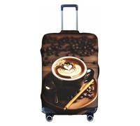 LLOTPQ S Suitcase Cover Protector â€“ Delicious Heart Coffee Print Luggage Case for Women & Girls, Travel Accessories, Aesthetic Tags