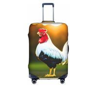 LLOTPQ S Suitcase Cover Protector – Shine Rooster Print Luggage Case for Women & Girls, Travel Accessories, Aesthetic Tags