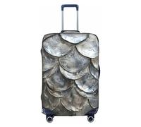 LLOTPQ S Suitcase Cover Protector â€“ Silver Fish Scale Print Luggage Case for Women & Girls, Travel Accessories, Aesthetic Tags