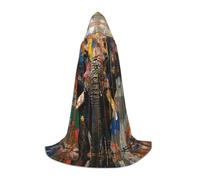 LLOTPQ S Unisex Elephant Print Hooded Cape Costume for Halloween