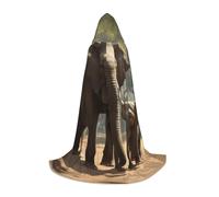 LLOTPQ S Unisex Elephant Print Hooded Cape Costume for Halloween