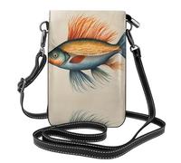 LLOTPQ Safflower Flying Fish Print Small Cell Phone Purse â€“ Roomy Wallet, Leather Crossbody Bag for Women, Perfect for Daily Life