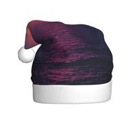 LLOTPQ Santa Hat for Adults – Unisex Christmas Hat with Bright Moon at Sea Hippie Print Design, Perfect for Holiday Parties, New Year