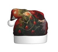 LLOTPQ Santa Hat for Adults â€“ Unisex Christmas Hat with Christmas Magic Print Design, Perfect for Holiday Parties, New Year