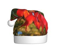LLOTPQ Santa Hat for Adults â€“ Unisex Christmas Hat with Fall Red Leaves and Fruits Print Design, Perfect for Holiday Parties, New Year