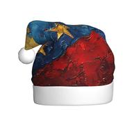 LLOTPQ Santa Hat for Adults â€“ Unisex Christmas Hat with Flag of Venezuela Print Design, Perfect for Holiday Parties, New Year