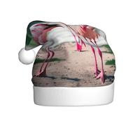 LLOTPQ Santa Hat for Adults â€“ Unisex Christmas Hat with Flamingos and Pineapples Print Design, Perfect for Holiday Parties, New Year