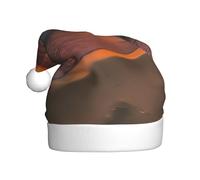 LLOTPQ Santa Hat for Adults – Unisex Christmas Hat with Sunset at The Beach Print Design, Perfect for Holiday Parties, New Year