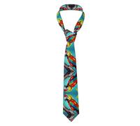 LLOTPQ Stylish Halloween Owl Ghost Pumpkin Print Men's Neckties - Long Skinny Tie, Perfect for Wedding, Business, and Formal Wear