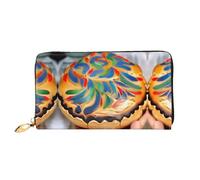 LLOTPQ Stylish Painted Bread Print Leather Wallet - Long Clutch for Women, Bifold Checkbook Wallet with Coin Pocket
