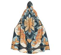 LLOTPQ Unisex Adult Halloween Hooded Cloak - Blossom Flower Print Witch Capa, Comfortable Jedi Wizard Magician Themed Costume