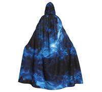LLOTPQ Unisex Adult Halloween Hooded Cloak - Blue Galaxy Print Witch Capa, Comfortable Jedi Wizard Magician Themed Costume