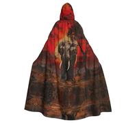 LLOTPQ Unisex Adult Halloween Hooded Cloak - Elephant Sunset Print Witch Capa, Comfortable Jedi Wizard Magician Themed Costume