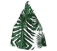 LLOTPQ Unisex Adult Halloween Hooded Cloak - Green Palm Leafs Print Witch Capa, Comfortable Jedi Wizard Magician Themed Costume