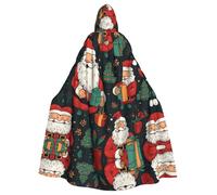LLOTPQ Unisex Adult Halloween Hooded Cloak - Merry Christmas Print Witch Capa, Comfortable Jedi Wizard Magician Themed Costume