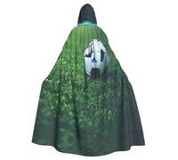 LLOTPQ Unisex Adult Halloween Hooded Cloak - Soccer Ball On Grassy Print Witch Capa, Comfortable Jedi Wizard Magician Themed Costume