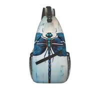 LLOTPQ Unisex Art Blue Dragonfly Print Cross Chest Bag - Lightweight Travel Sling Backpack, Perfect for Hiking, and Everyday Use