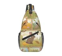 LLOTPQ Unisex Cartoon Cute Animals Rabbit Print Cross Chest Bag - Lightweight Travel Sling Backpack, Perfect for Hiking, and Everyday Use
