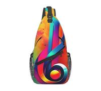 LLOTPQ Unisex Colorful Musical Note Print Cross Chest Bag - Lightweight Travel Sling Backpack, Perfect for Hiking, and Everyday Use
