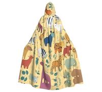 LLOTPQ Unisex Floral Swirls Ivy Print Hooded Cloak Costume for Halloween | Witch Vampire Grim Reaper Dark Mage Carnival Cape Costumes Cos Easter Costumes Cape Party Easter Carnival Comic