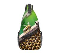LLOTPQ Unisex Honey Bees Print Cross Chest Bag - Lightweight Travel Sling Backpack, Perfect for Hiking, and Everyday Use