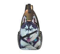 LLOTPQ Unisex Husky Dog Print Cross Chest Bag - Lightweight Travel Sling Backpack, Perfect for Hiking, and Everyday Use