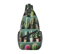 LLOTPQ Unisex many Cactus Art Print Cross Chest Bag - Lightweight Travel Sling Backpack, Perfect for Hiking, and Everyday Use
