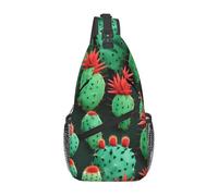 LLOTPQ Unisex many small Cactus Art Print Cross Chest Bag - Lightweight Travel Sling Backpack, Perfect for Hiking, and Everyday Use