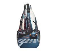 LLOTPQ Unisex New York City Print Cross Chest Bag - Lightweight Travel Sling Backpack, Perfect for Hiking, and Everyday Use