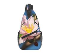LLOTPQ Unisex pink almond blossom Print Cross Chest Bag - Lightweight Travel Sling Backpack, Perfect for Hiking, and Everyday Use